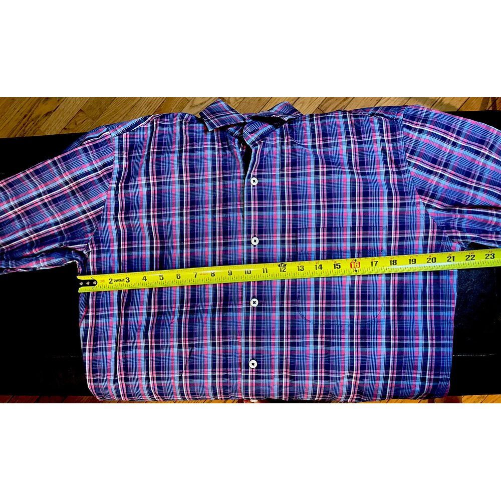 Peter Millar Men's Sz M Long Sleeve Shirt Plaid * See Pictures* - Picture 6 of 7